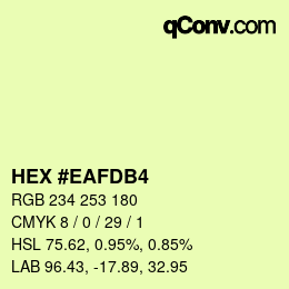 カラーコード: HEX #EAFDB4 | qconv.com