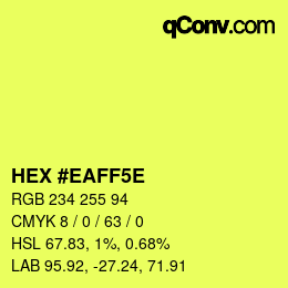 Color code: HEX #EAFF5E | qconv.com