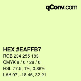 カラーコード: HEX #EAFFB7 | qconv.com