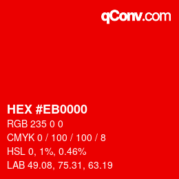 Color code: HEX #EB0000 | qconv.com