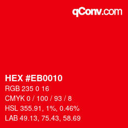 Color code: HEX #EB0010 | qconv.com