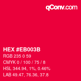 Color code: HEX #EB003B | qconv.com