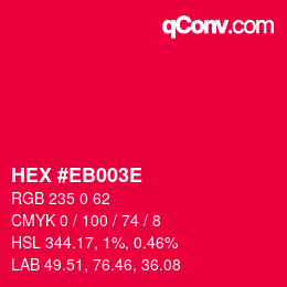 Color code: HEX #EB003E | qconv.com