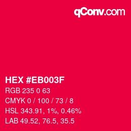 Color code: HEX #EB003F | qconv.com