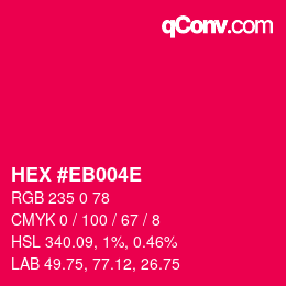 Color code: HEX #EB004E | qconv.com