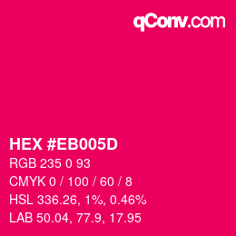 Color code: HEX #EB005D | qconv.com