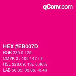 Color code: HEX #EB007D | qconv.com