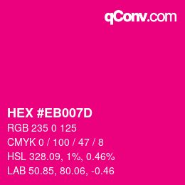 Color code: HEX #EB007D | qconv.com