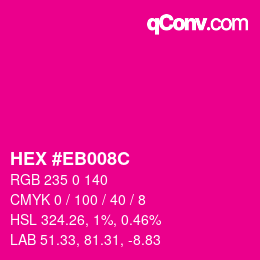 Color code: HEX #EB008C | qconv.com