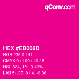 Color code: HEX #EB008D | qconv.com