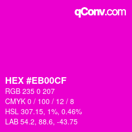 Color code: HEX #EB00CF | qconv.com
