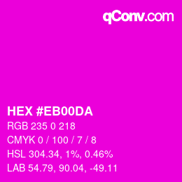 Color code: HEX #EB00DA | qconv.com