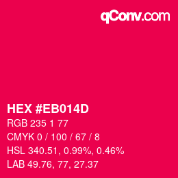 Color code: HEX #EB014D | qconv.com