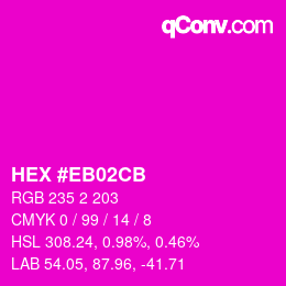 Color code: HEX #EB02CB | qconv.com