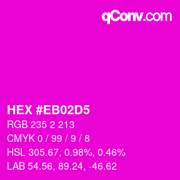 Color code: HEX #EB02D5 | qconv.com