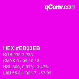 Color code: HEX #EB03EB | qconv.com