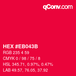 Color code: HEX #EB043B | qconv.com
