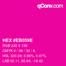 Color code: HEX #EB059E | qconv.com