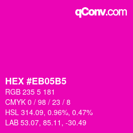 Color code: HEX #EB05B5 | qconv.com