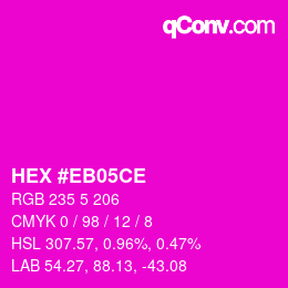 Color code: HEX #EB05CE | qconv.com