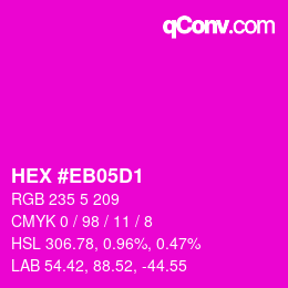 カラーコード: HEX #EB05D1 | qconv.com
