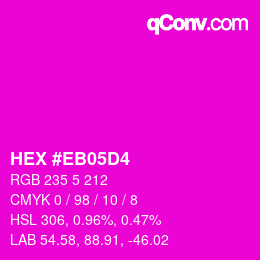 Color code: HEX #EB05D4 | qconv.com