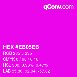 Color code: HEX #EB05EB | qconv.com