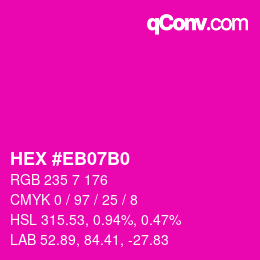 カラーコード: HEX #EB07B0 | qconv.com
