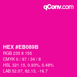 Color code: HEX #EB089B | qconv.com