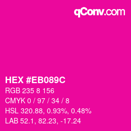 Color code: HEX #EB089C | qconv.com