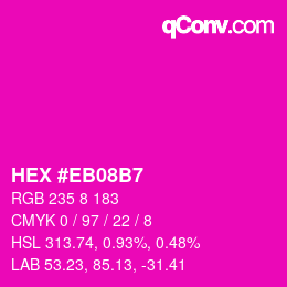 Color code: HEX #EB08B7 | qconv.com