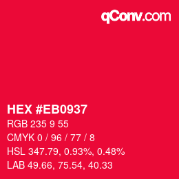 Color code: HEX #EB0937 | qconv.com