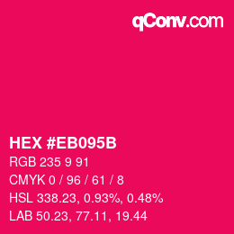 Color code: HEX #EB095B | qconv.com