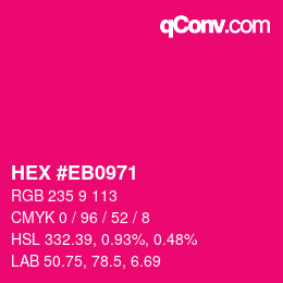 Color code: HEX #EB0971 | qconv.com