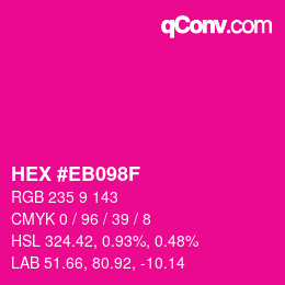 Color code: HEX #EB098F | qconv.com