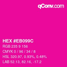 Color code: HEX #EB099C | qconv.com