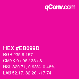 Color code: HEX #EB099D | qconv.com