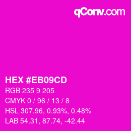 Color code: HEX #EB09CD | qconv.com