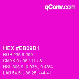 Color code: HEX #EB09D1 | qconv.com