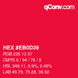 Color code: HEX #EB0D39 | qconv.com
