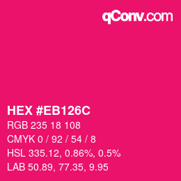 Color code: HEX #EB126C | qconv.com