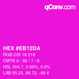 Color code: HEX #EB12DA | qconv.com