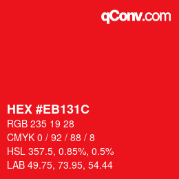 Color code: HEX #EB131C | qconv.com