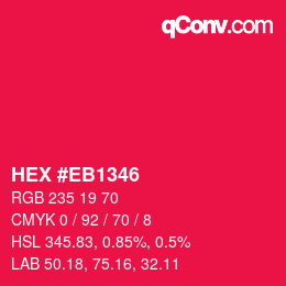 Color code: HEX #EB1346 | qconv.com