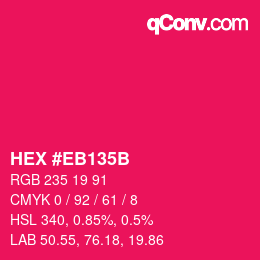 Color code: HEX #EB135B | qconv.com