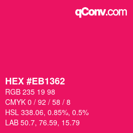 Color code: HEX #EB1362 | qconv.com