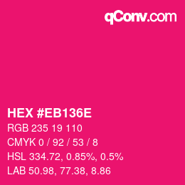 Código de color: HEX #EB136E | qconv.com