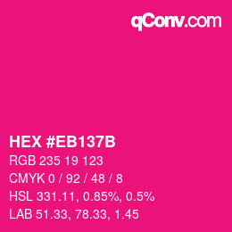 Color code: HEX #EB137B | qconv.com