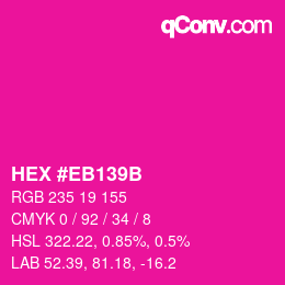 Color code: HEX #EB139B | qconv.com