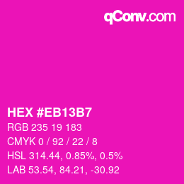カラーコード: HEX #EB13B7 | qconv.com